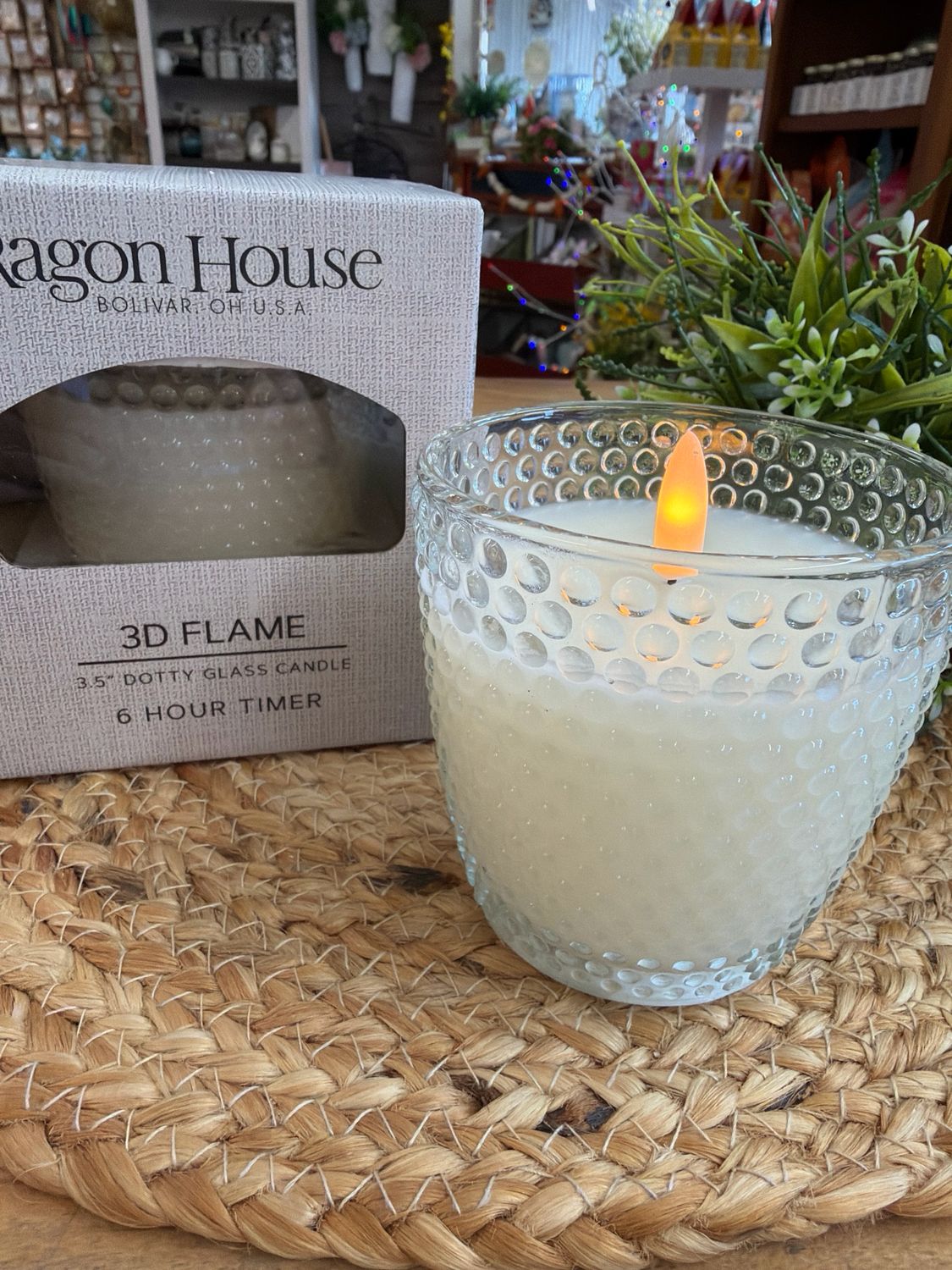 3.5" Dotty Glass Flameless Candle 3.5" Dotty Glass Flameless Candle