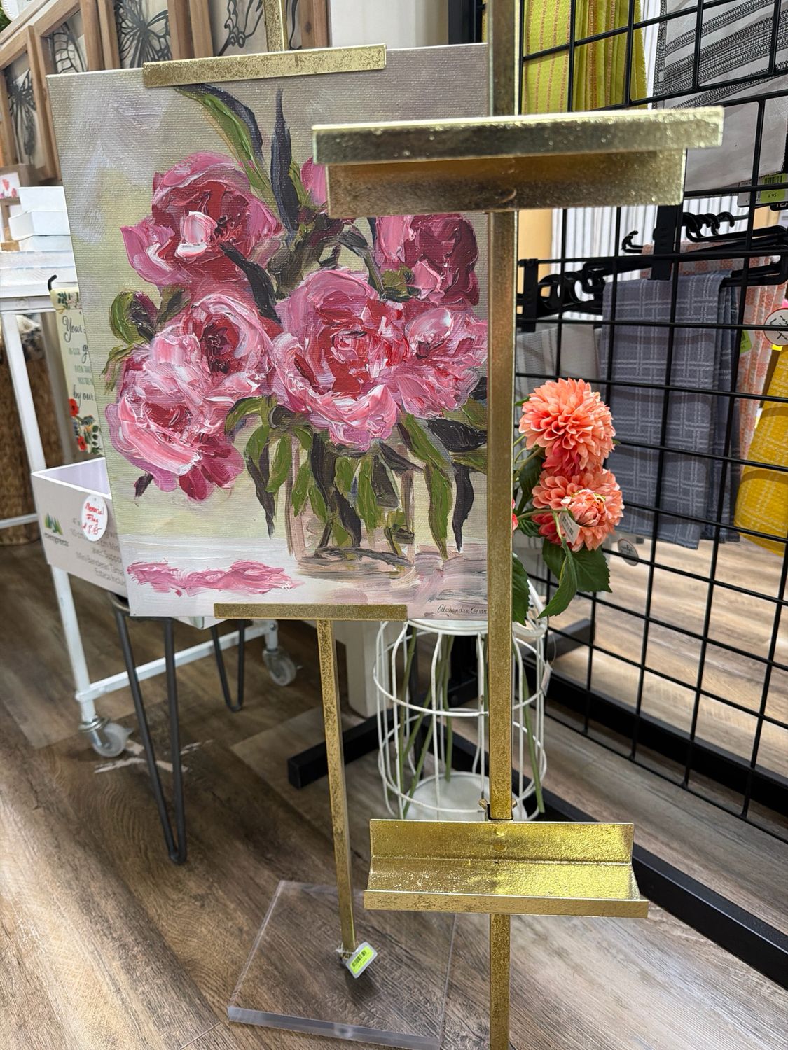 36" Gold &amp; Arylic Easel
