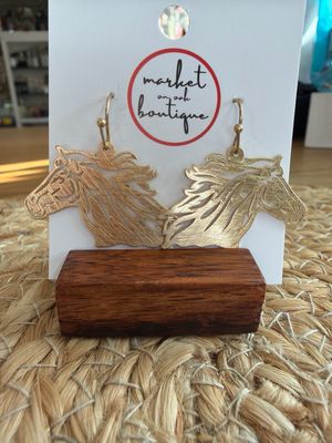 Running Horses Golden Earrings Running Horses Golden Earrings