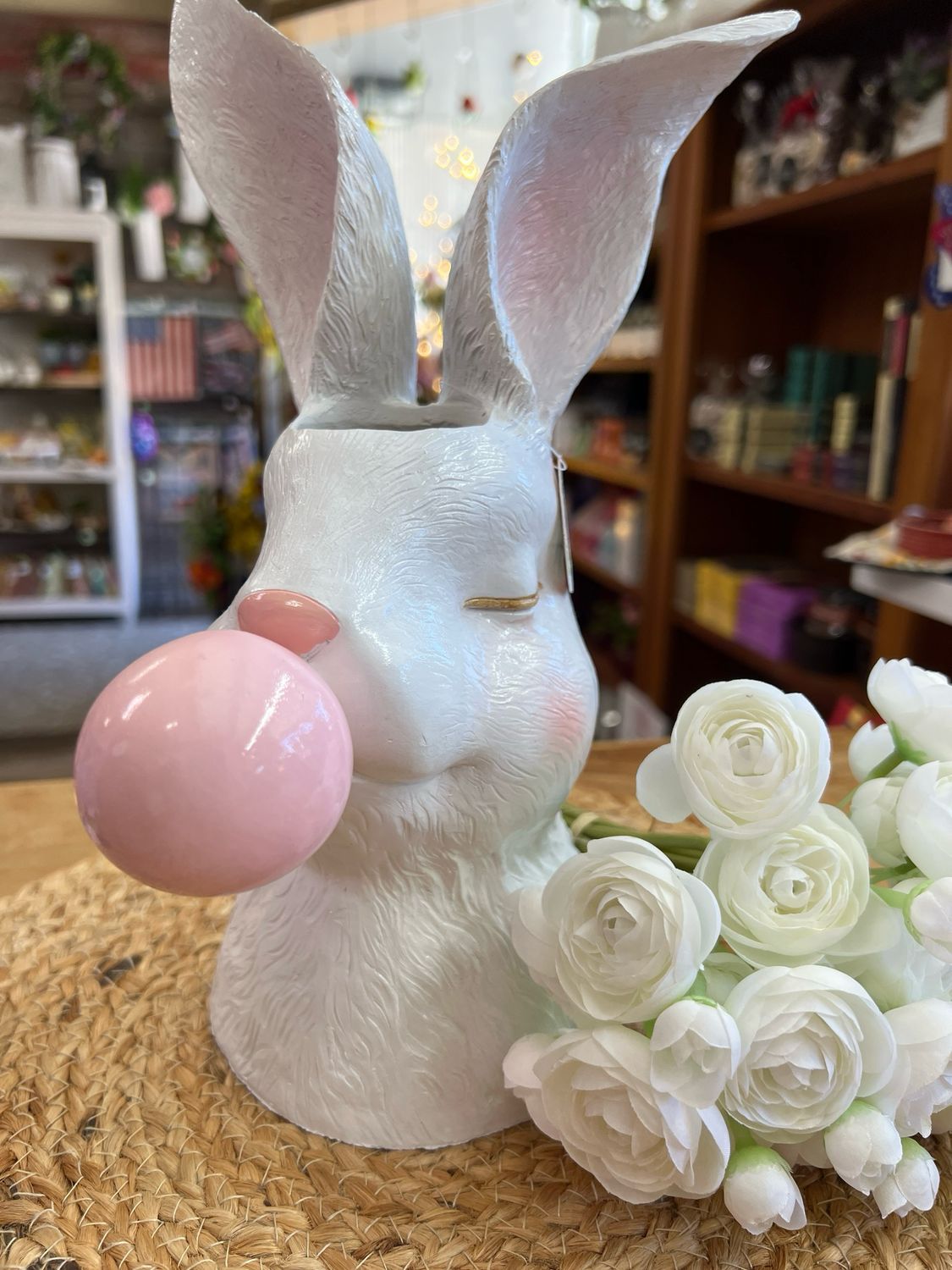 12" Bunny Blowing Bubble Vase