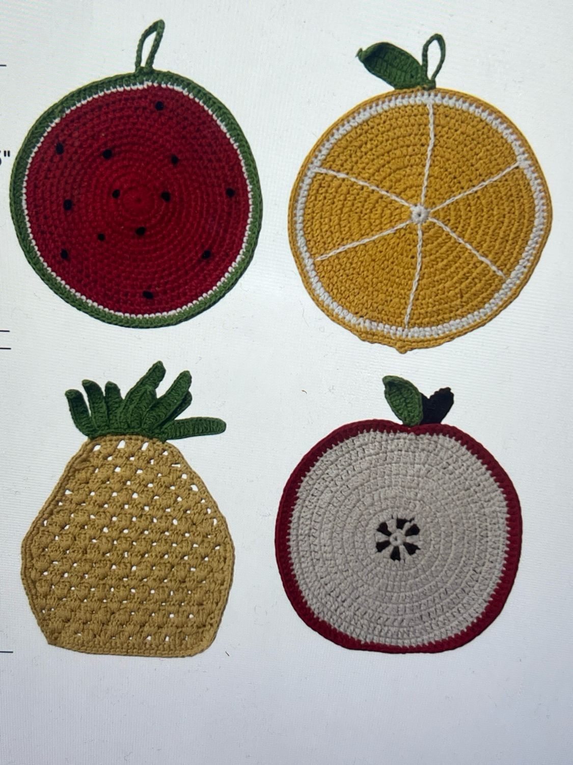 Cotton Fruit Shaped Pot Holder