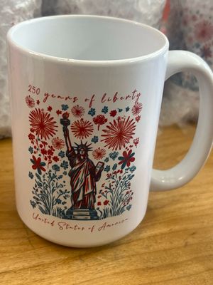 Patriotic Floral USA 250th Anniversary Mug Patriotic Floral USA 250th Anniversary Mug