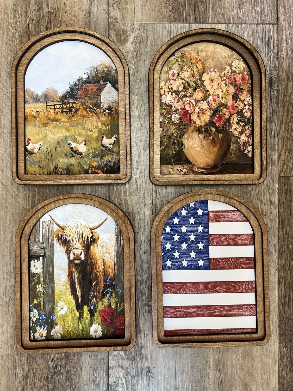 8" Arched Framed Art