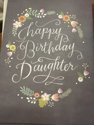 Daughter Floral Circle Birthday Card