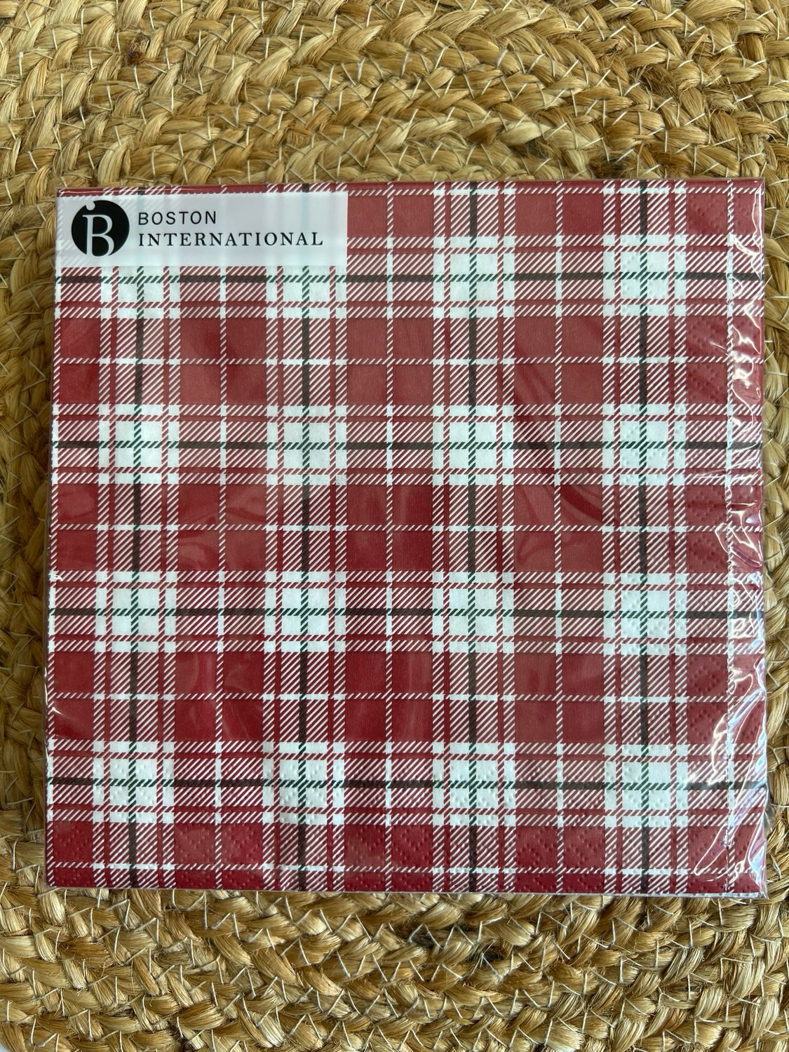 Chequers Red Luncheon Napkins Chequers Red Luncheon Napkins