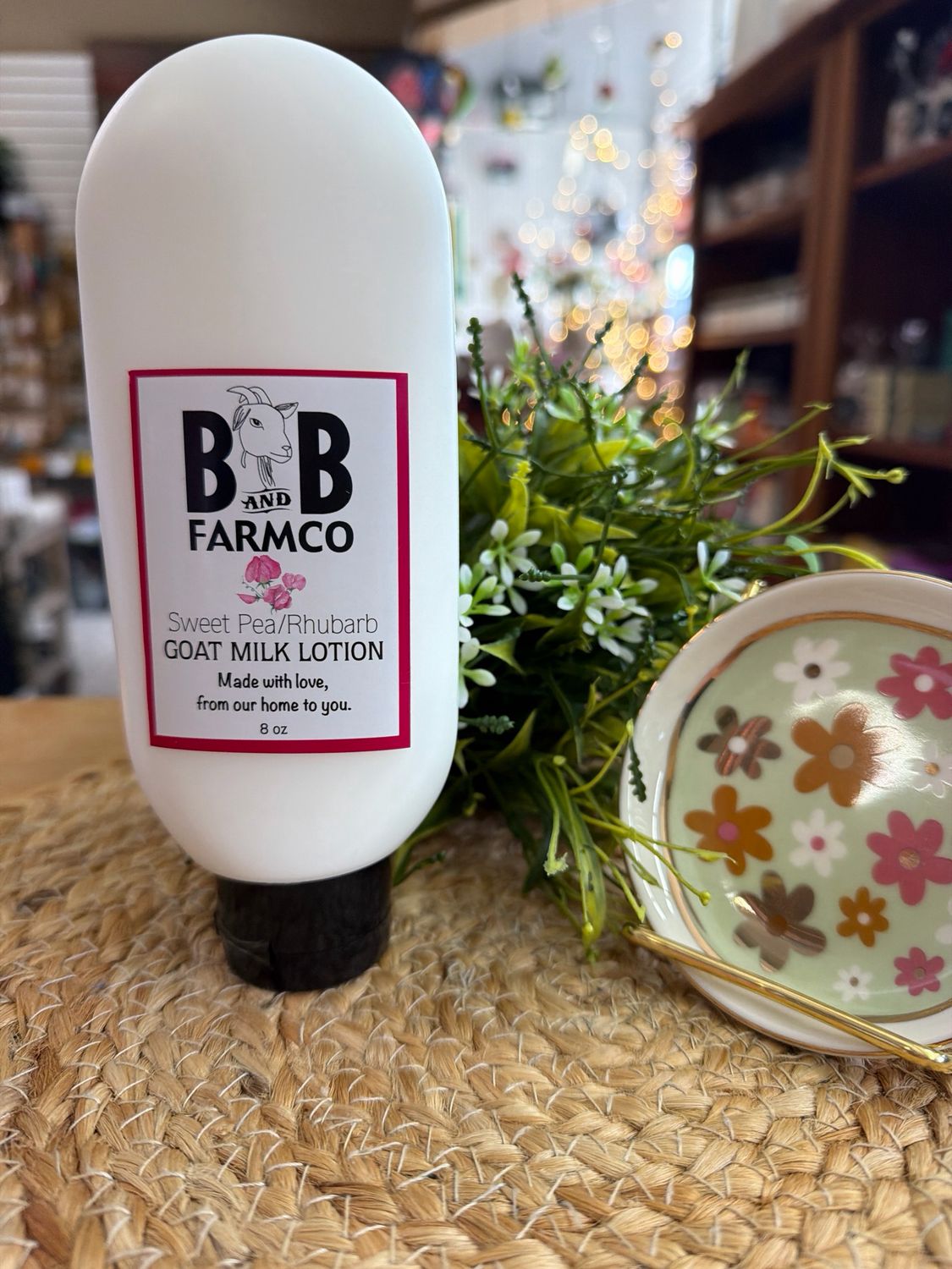 B&amp;B Goat Milk Lotion - Sweet Pea Rhubarb 8oz