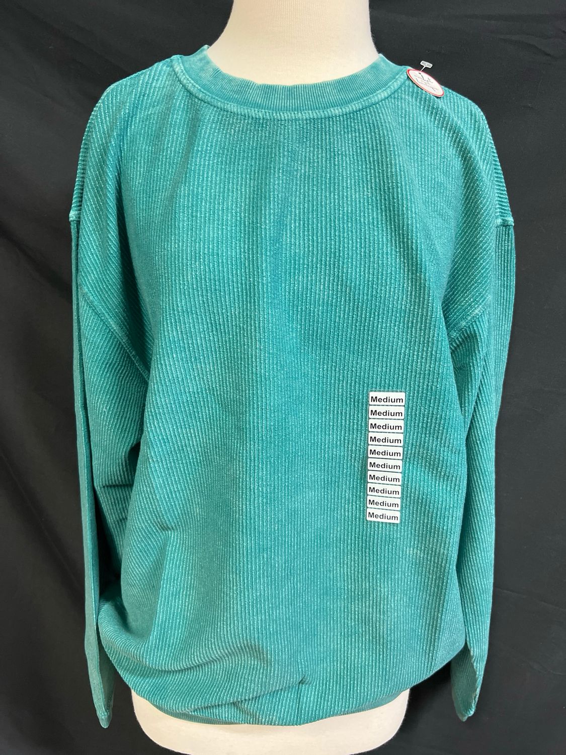 Alexandrite Teal Corded Crew
