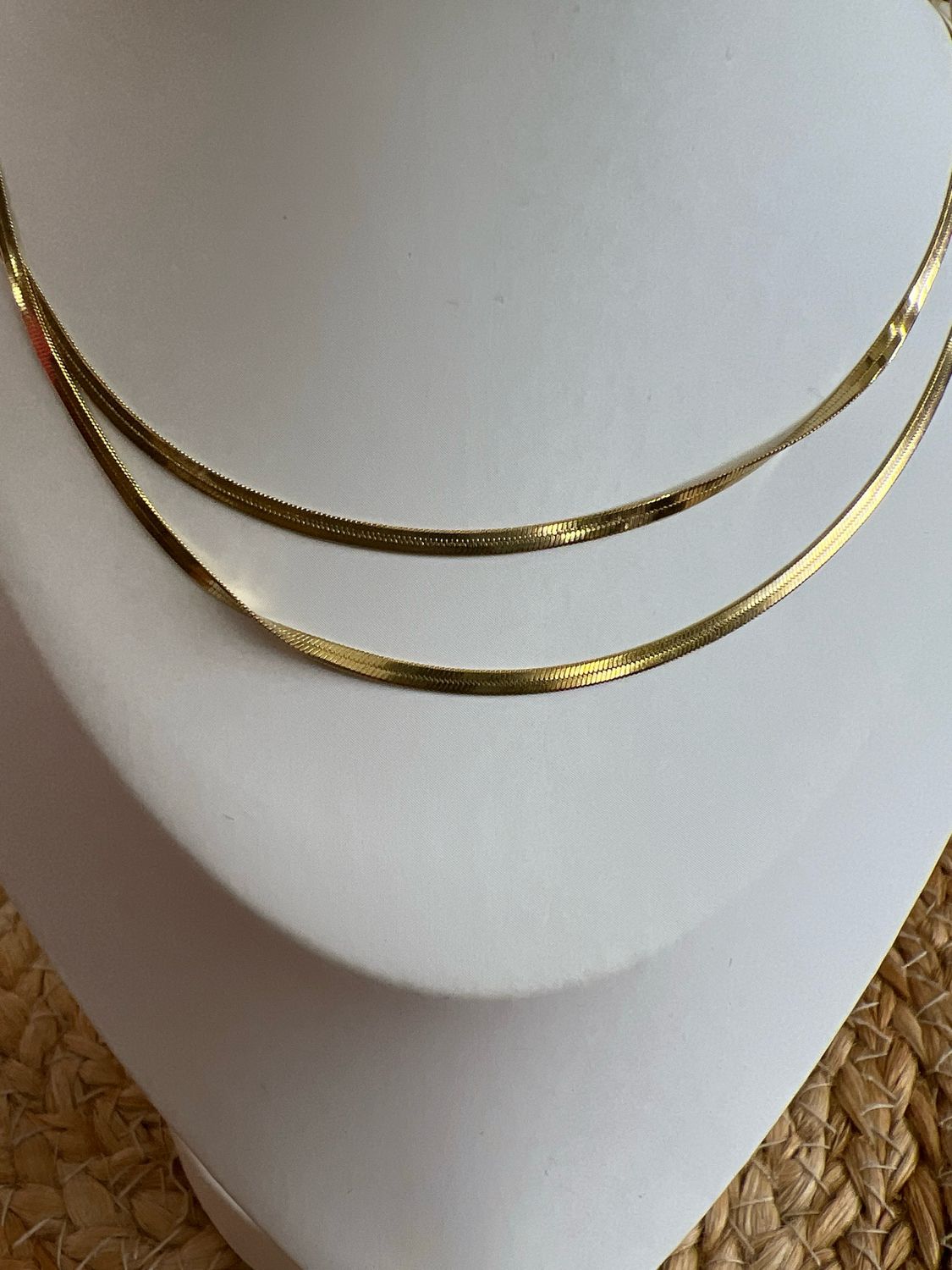 Double Snake Chain 18K Plated Necklace