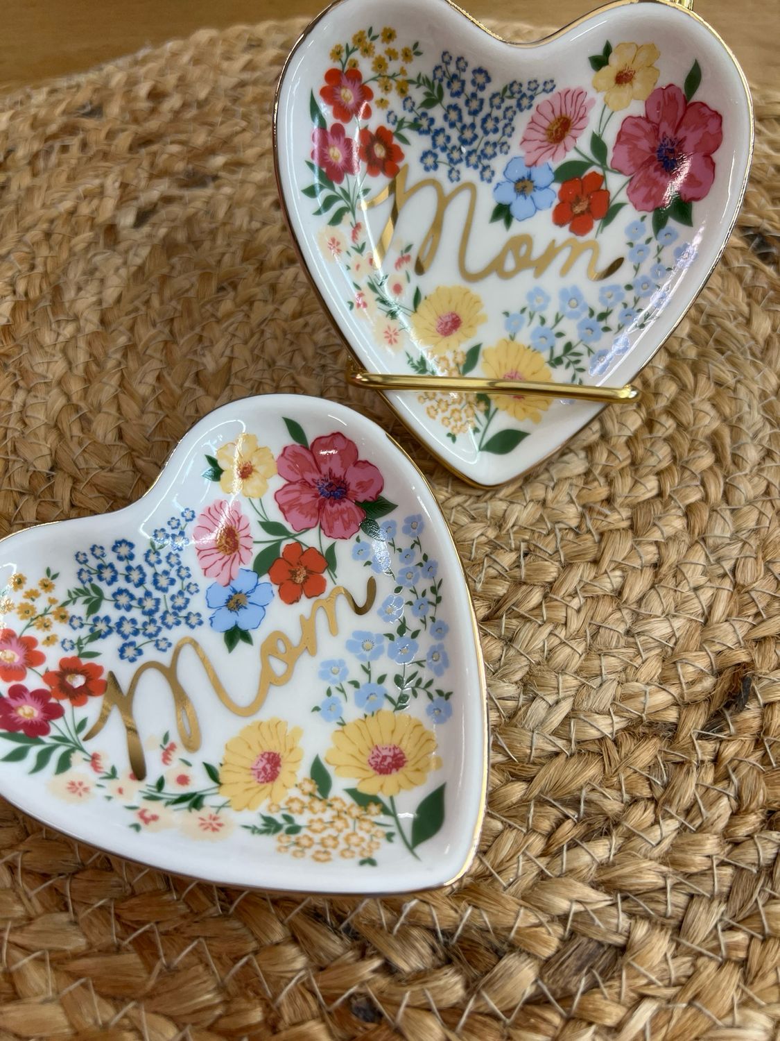 Mom Floral Heart Trinket Dish