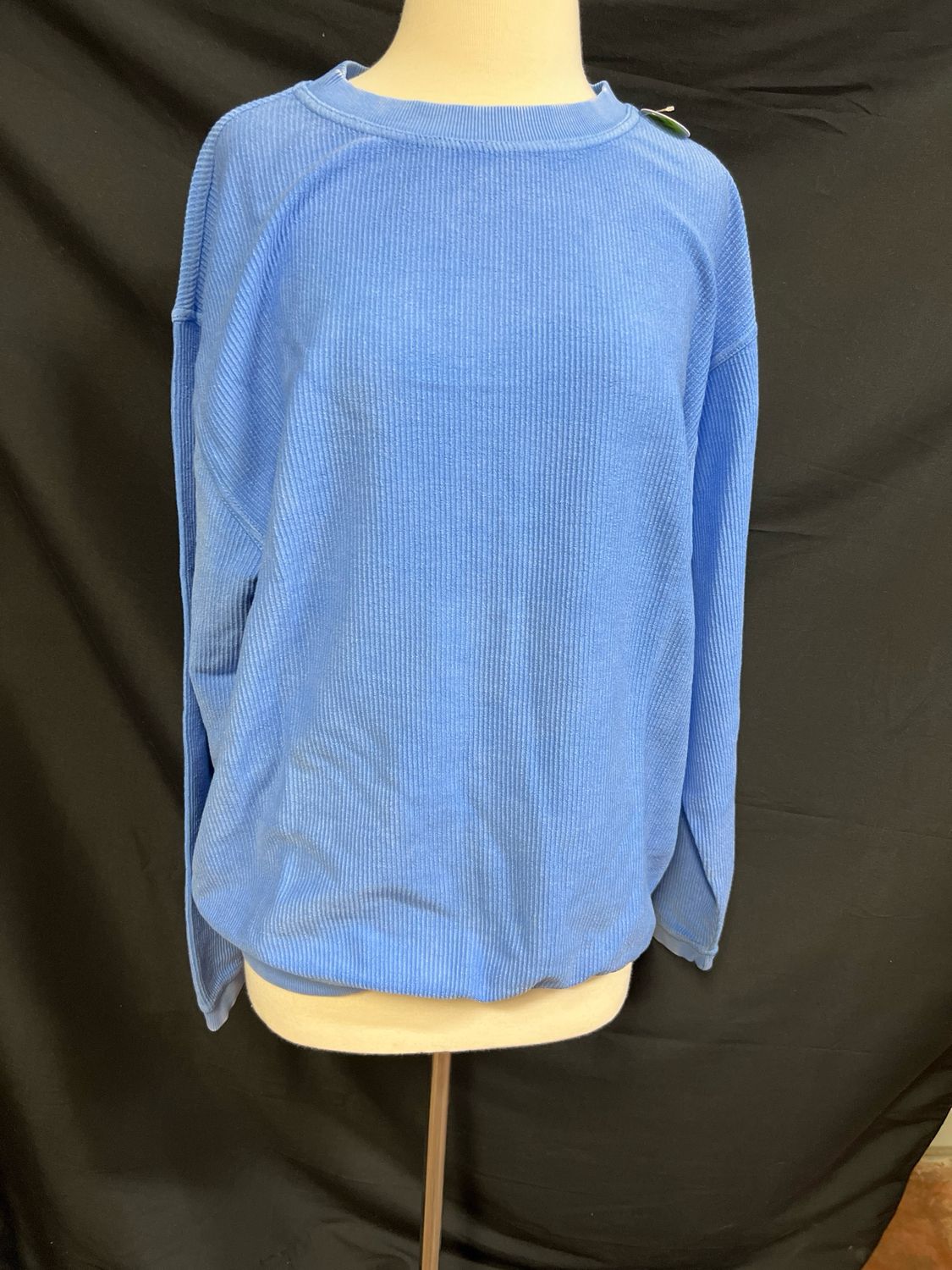 Marina Blue Corded Crew Sweatshirt