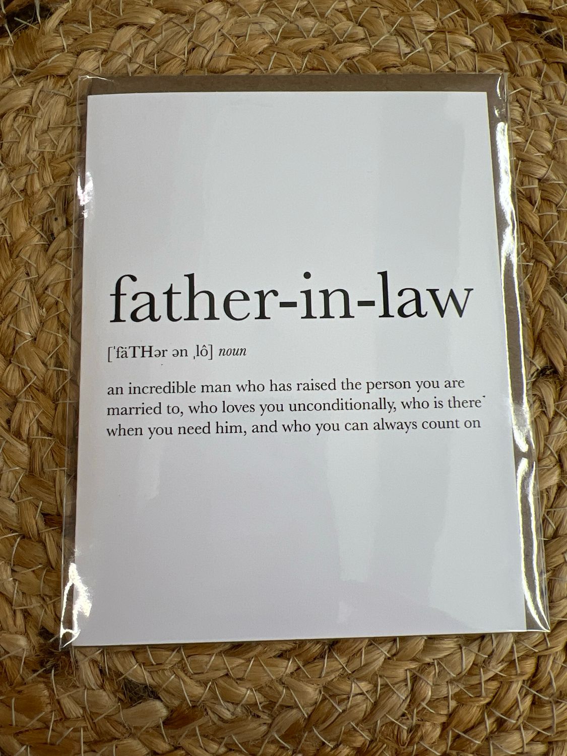 Father in Law Definition Card Father in Law Definition Card