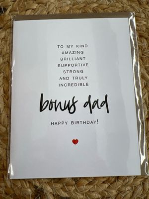 Bonus Dad Birthday Card Bonus Dad Birthday Card