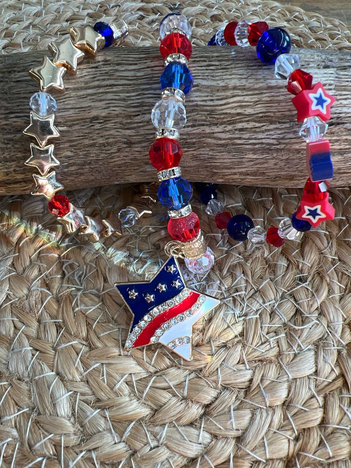 Beaded Set/3 America USA Bracelets Beaded Set/3 America USA Bracelets