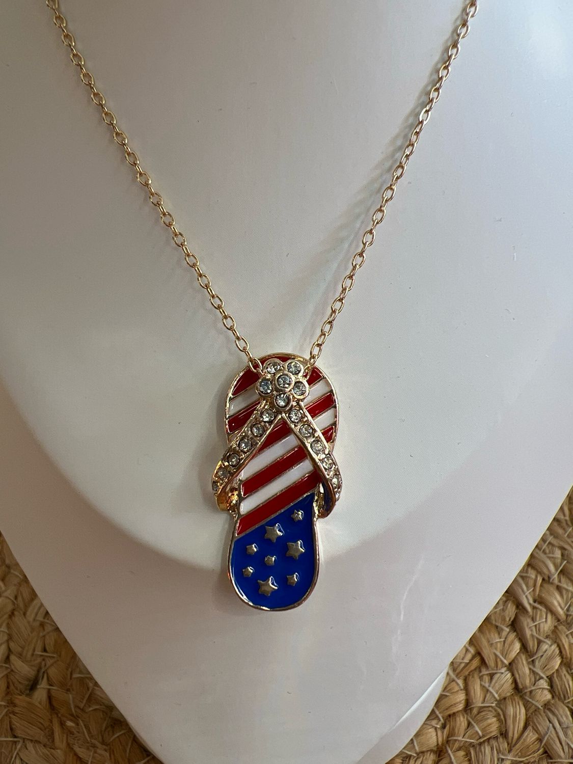 American Flip Flop USA Necklace American Flip Flop USA Necklace