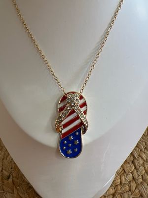 American Flip Flop USA Necklace American Flip Flop USA Necklace