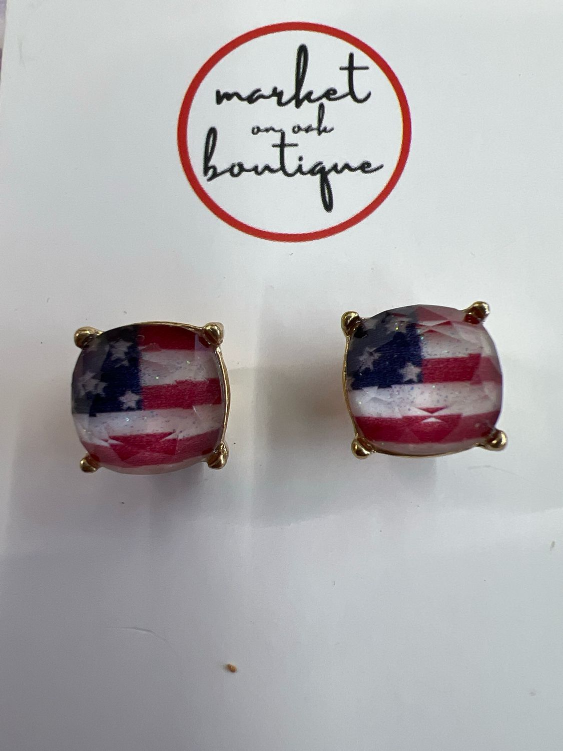American USA Flag Stud Earrings American USA Flag Stud Earrings