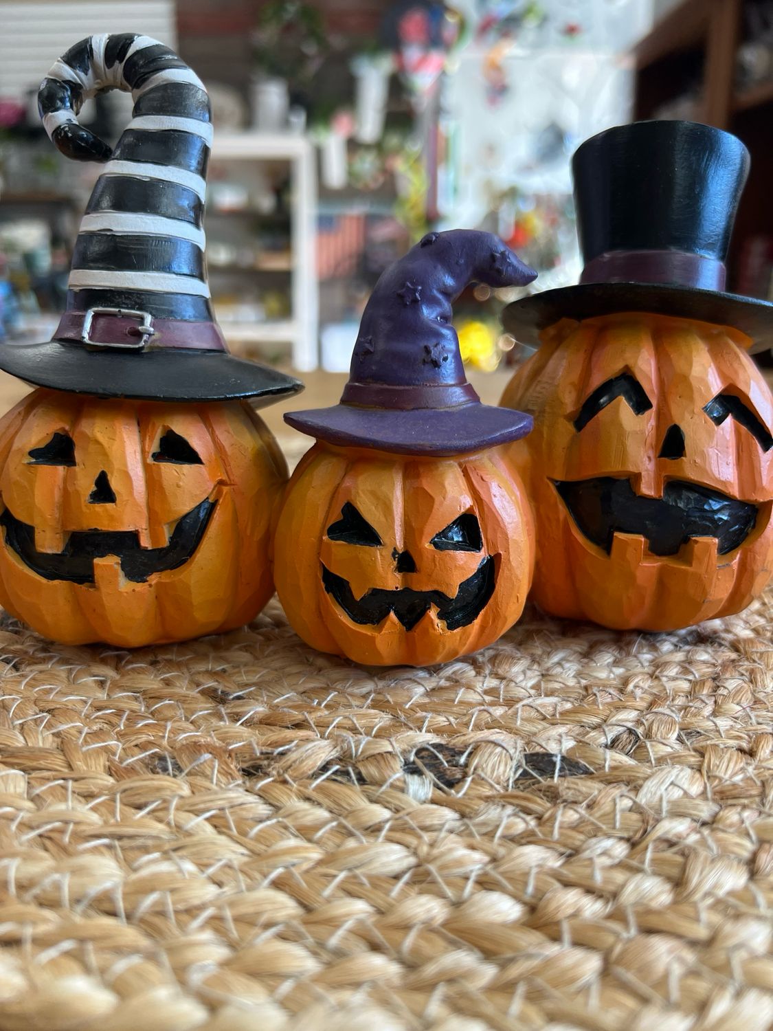 Resin Jack-O-Lantern Trio Resin Jack-O-Lantern Trio