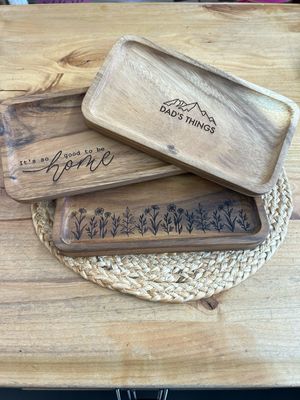 Acacia Wood Engraved Tray Acacia Wood Engraved Tray