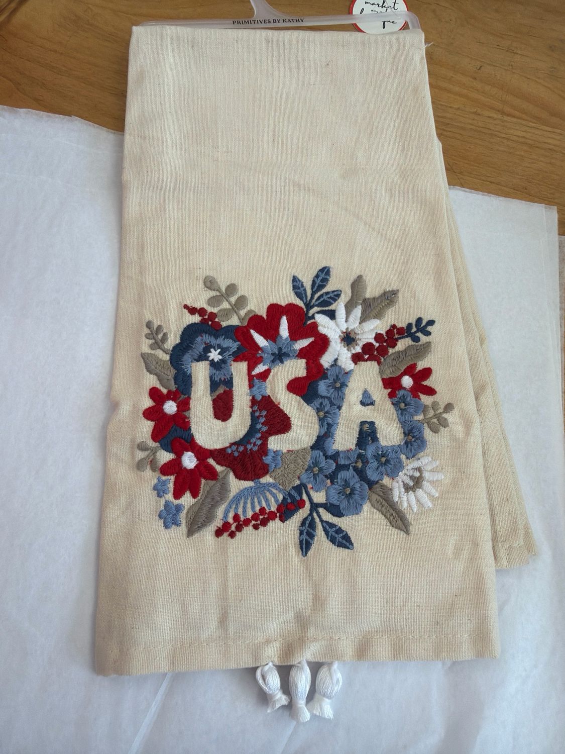 Embroidered USA Kitchen Towel Embroidered USA Kitchen Towel