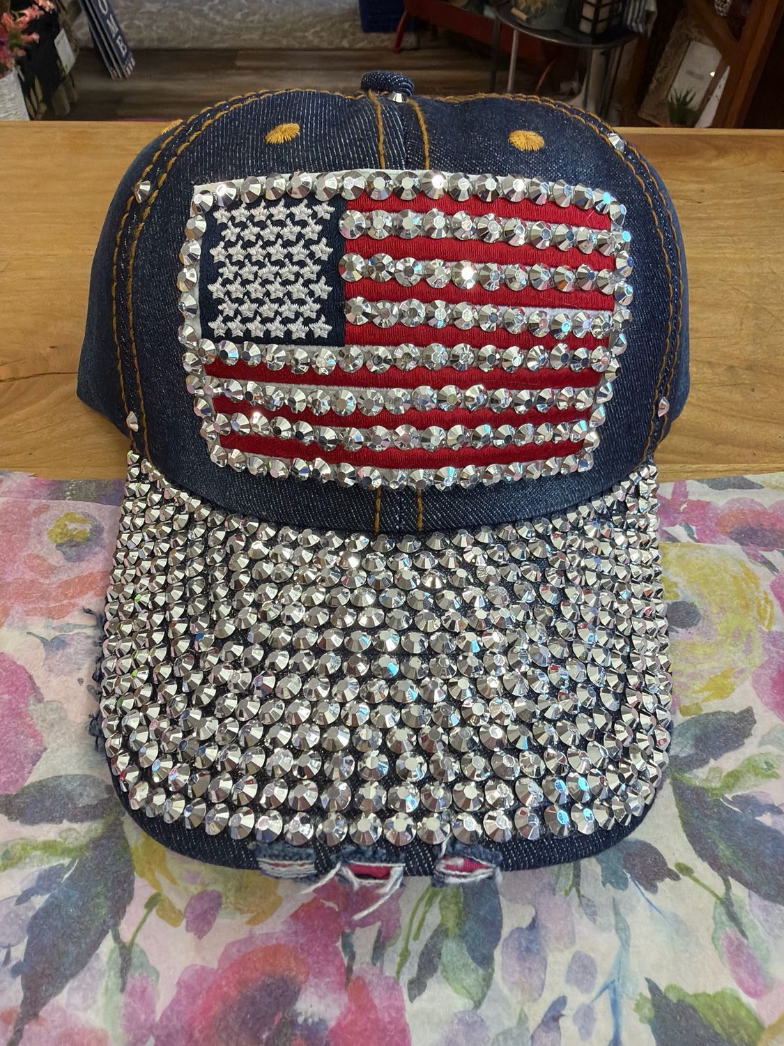 USA BLING Flag Trucker Hat
