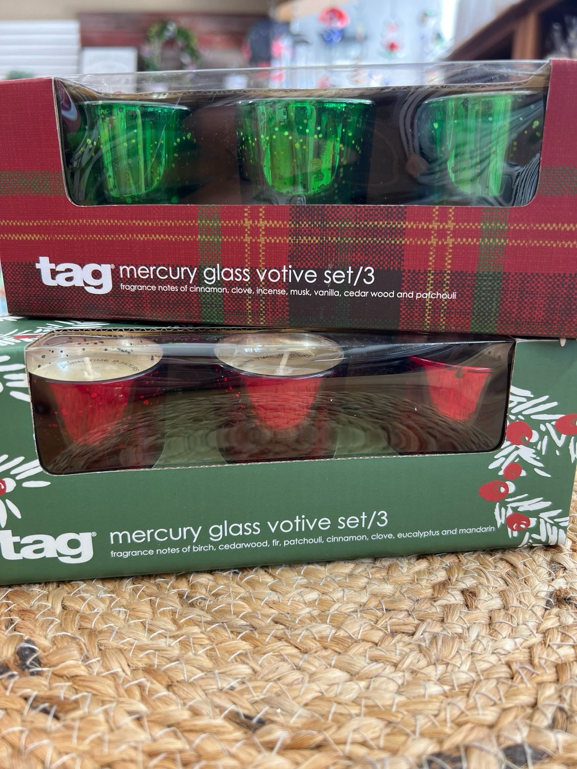 TAG Mercury Glass Votives Set/3