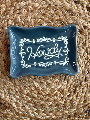 TAG Howdy Blue Trinket Dish