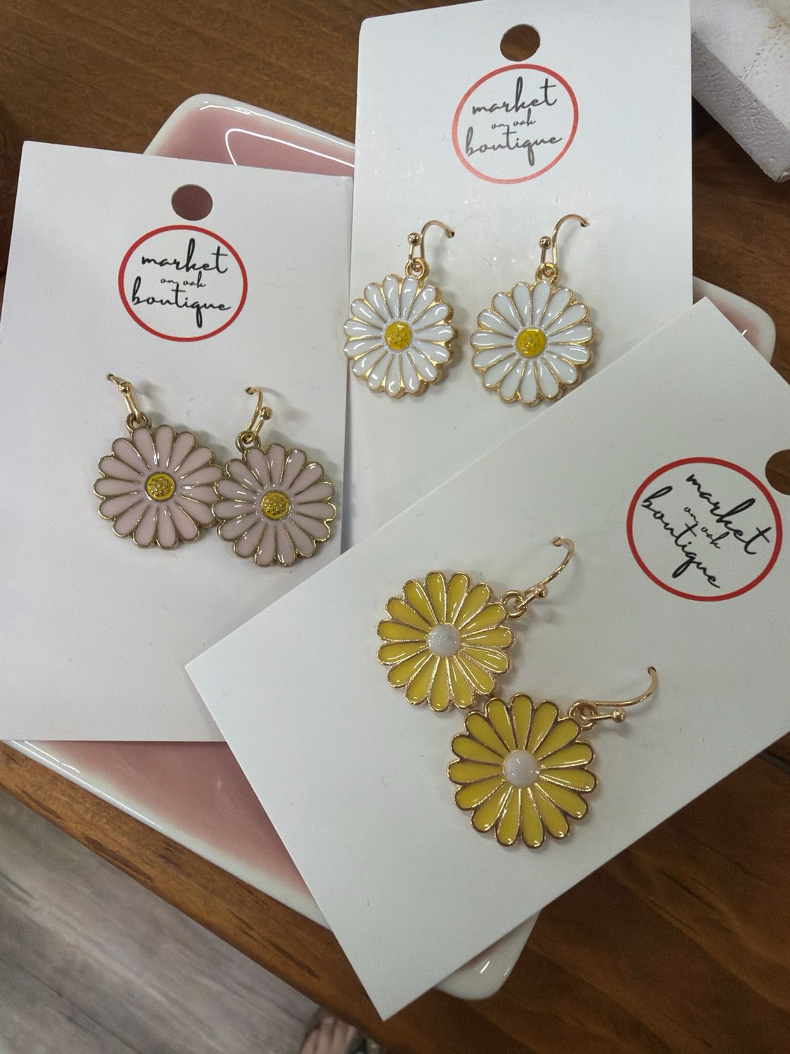 Enameled Daisy Earrings Enameled Daisy Earrings