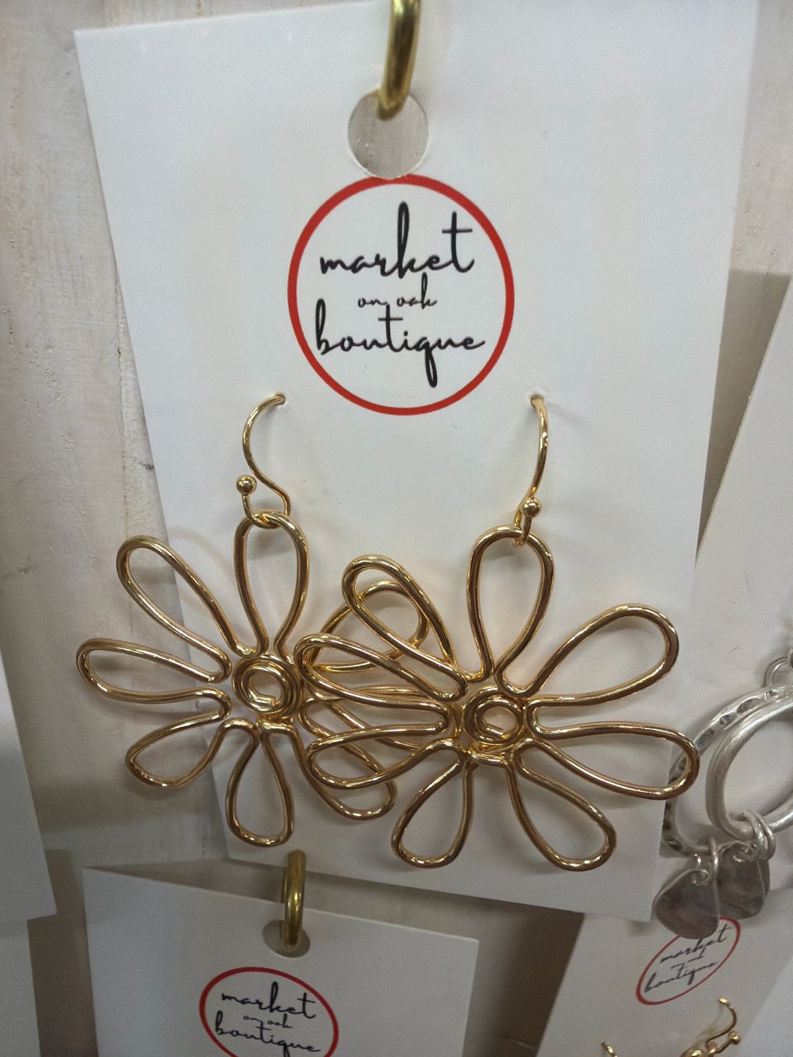 Open Golden Daisy Earrings Open Golden Daisy Earrings