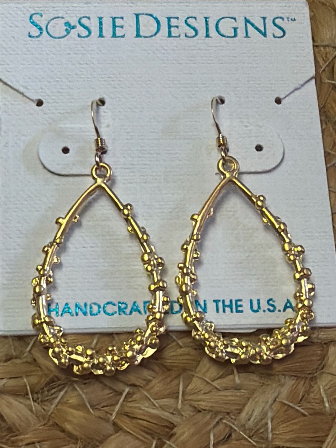 Gold Dotted Dangle Earrings