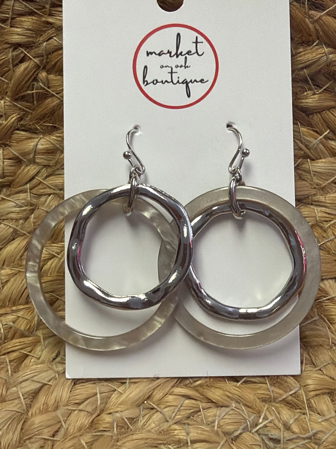 Double Grey Circle Loop Earrings Double Grey Circle Loop Earrings