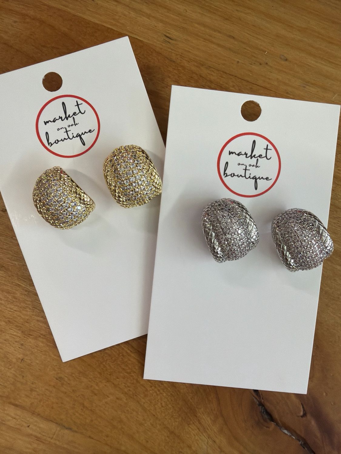 Curved Cubic Zirconia Earrings Curved Cubic Zirconia Earrings