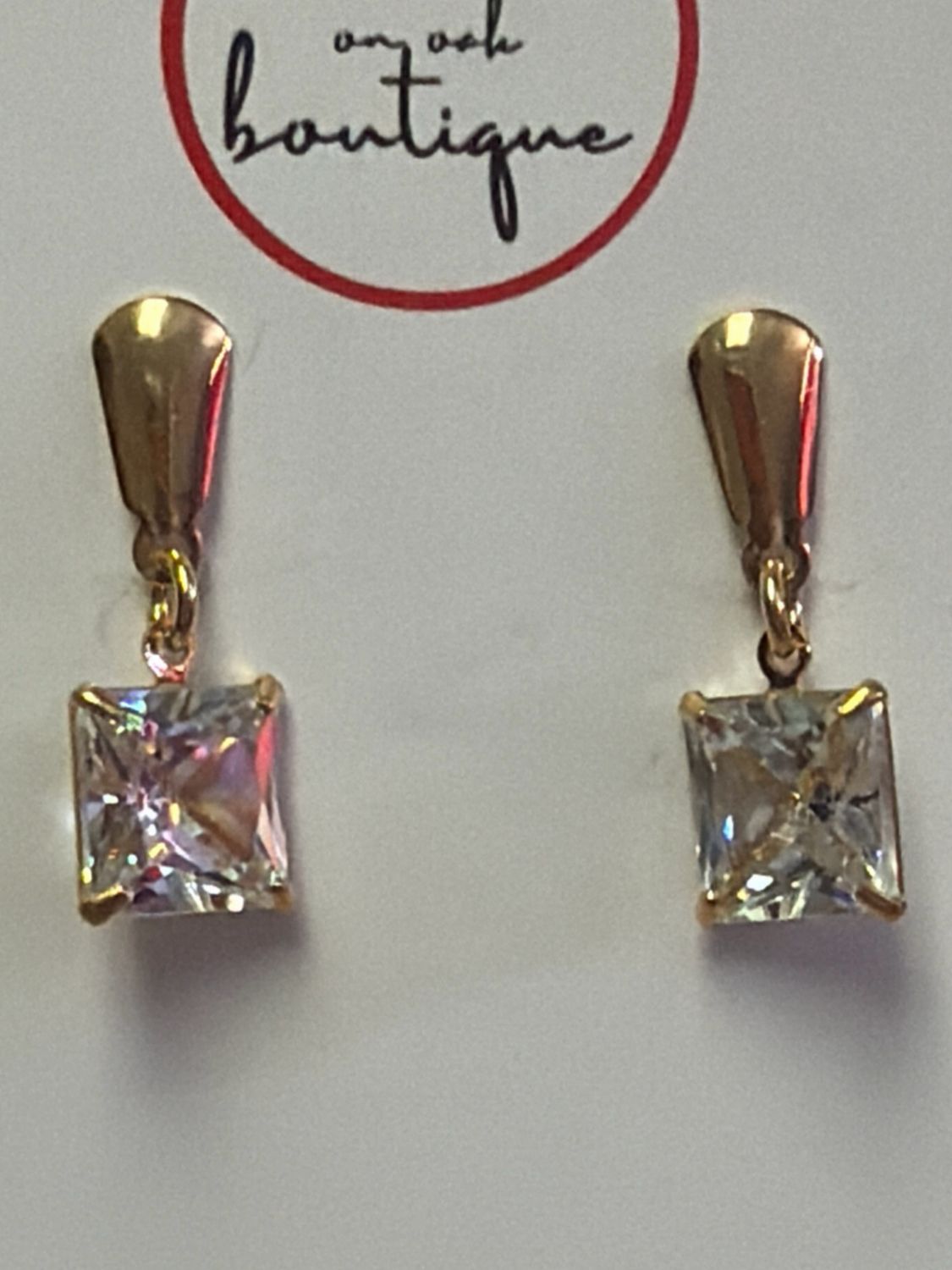 Square Cubic Zirconia Drop Earrings Square Cubic Zirconia Drop Earrings