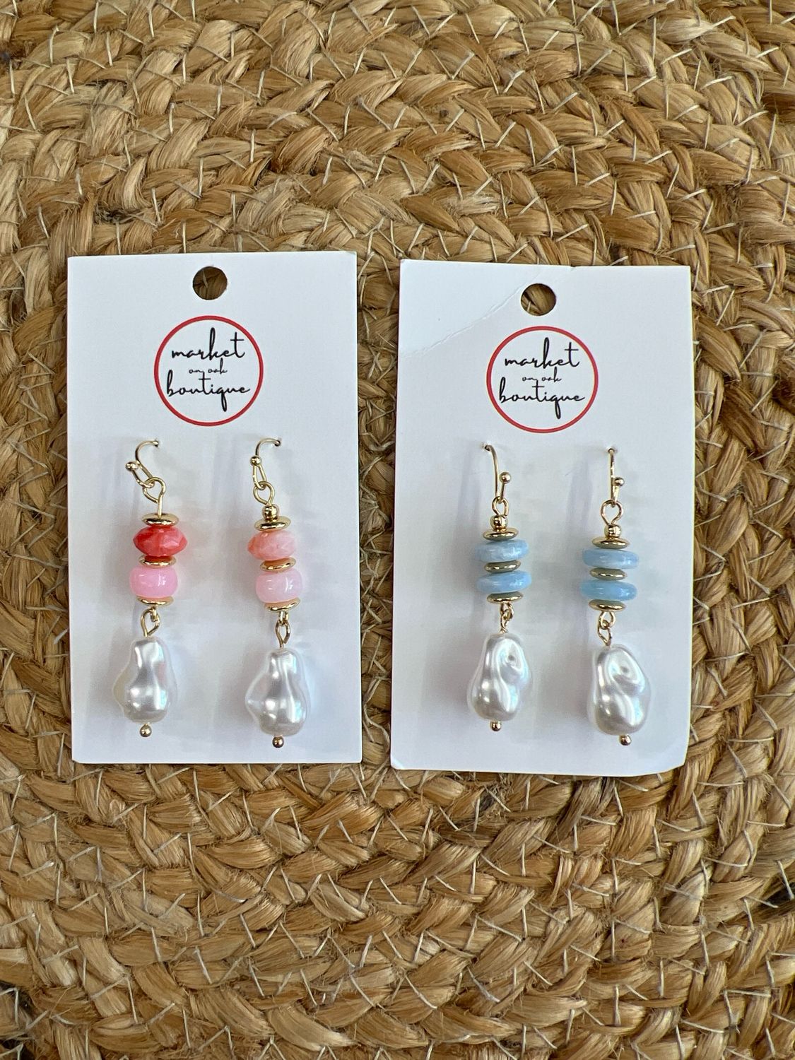 Stacked Pearl Drop Earrings Stacked Pearl Drop Earrings