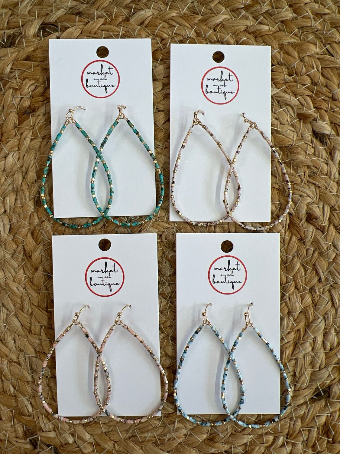 Fine Beaded Teardrop Earrings Fine Beaded Teardrop Earrings