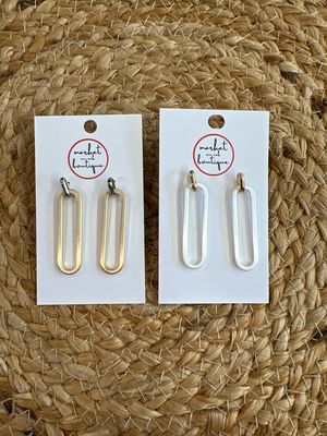 Long Oval Loop Earrings