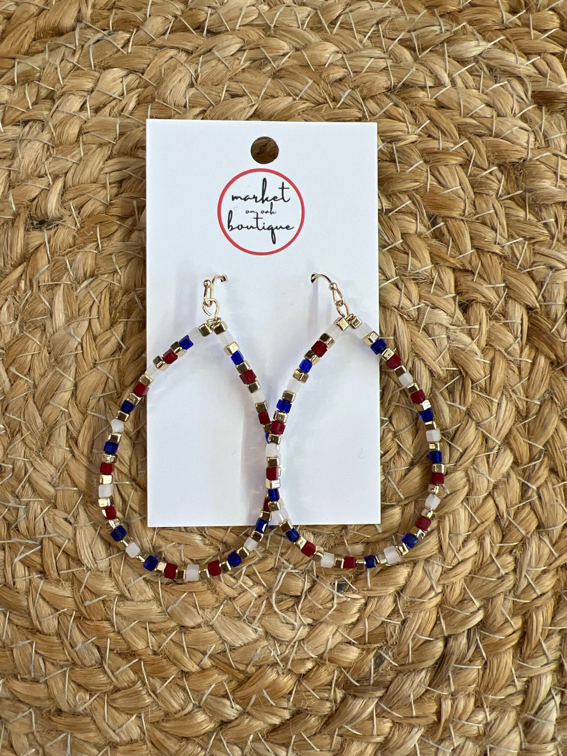 Blue & Red Beaded Earrings Blue & Red Beaded Earrings