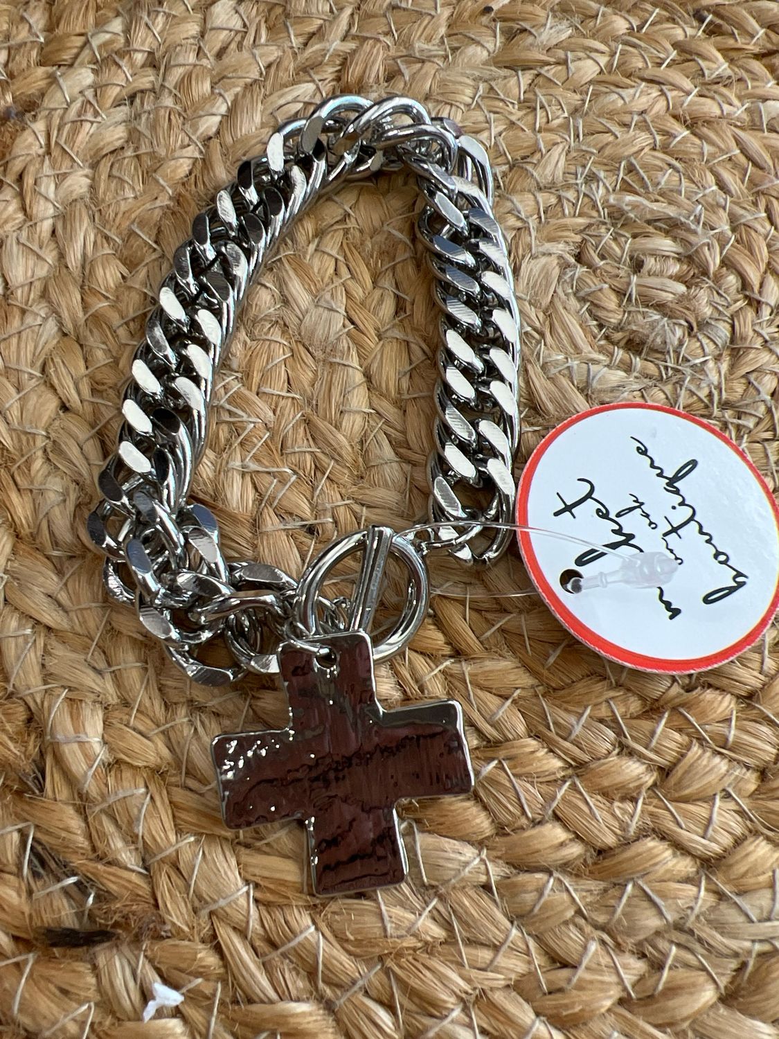 Chunky Square Silver Cross Bracelet Chunky Square Silver Cross Bracelet