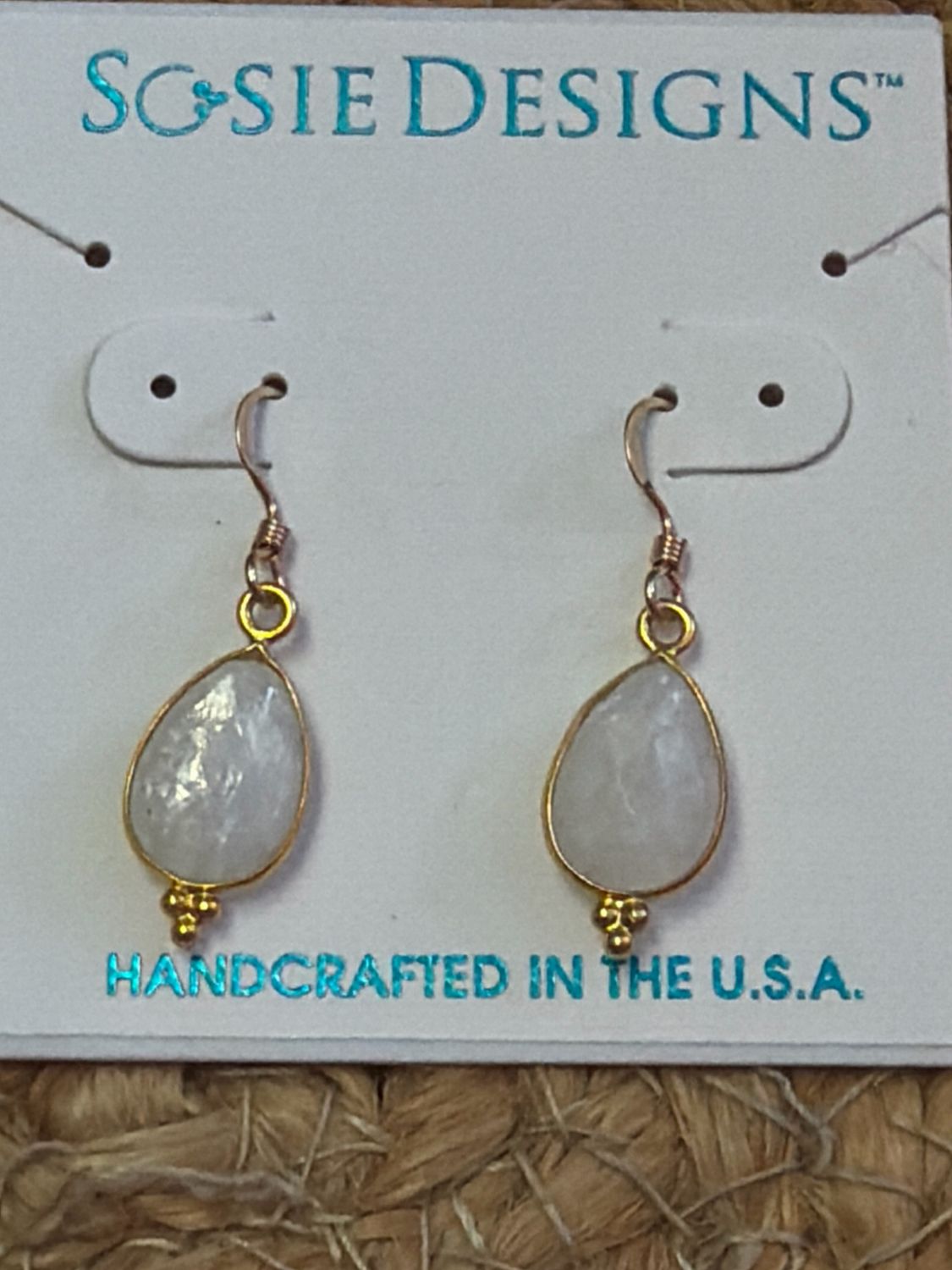 Rainbow Moonstone Drop Earrings Rainbow Moonstone Drop Earrings