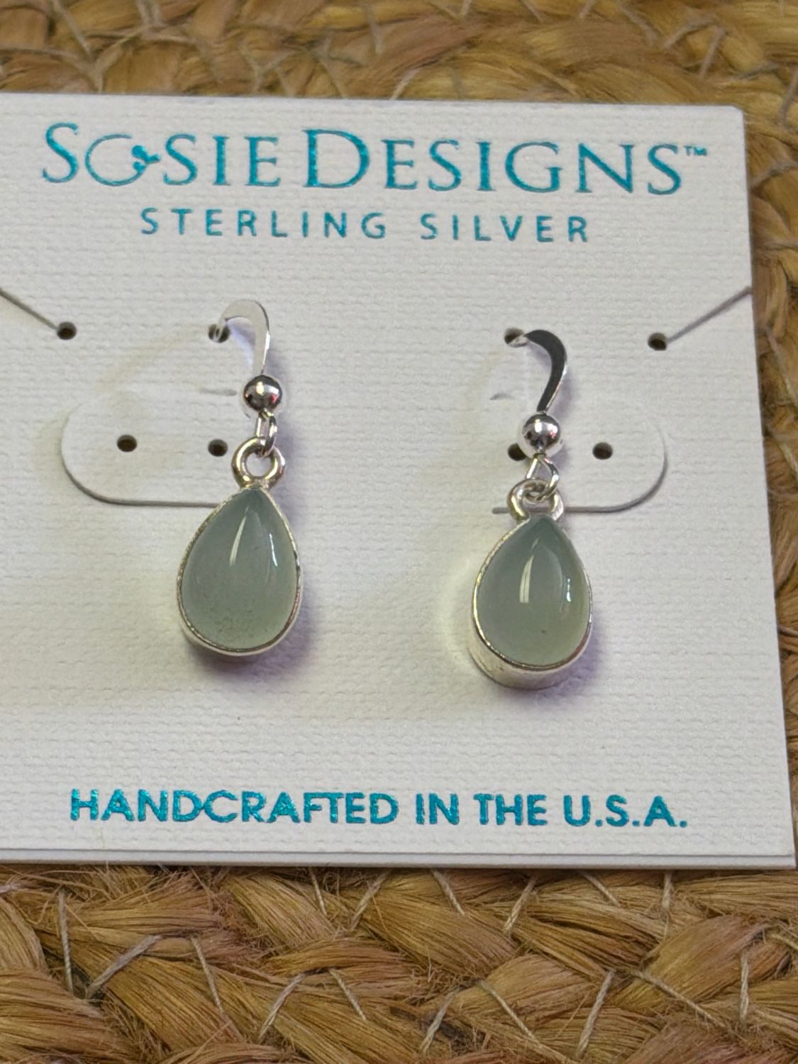 Sterling Silver Chalcedony Teardrop Earrings Sterling Silver Chalcedony Teardrop Earrings