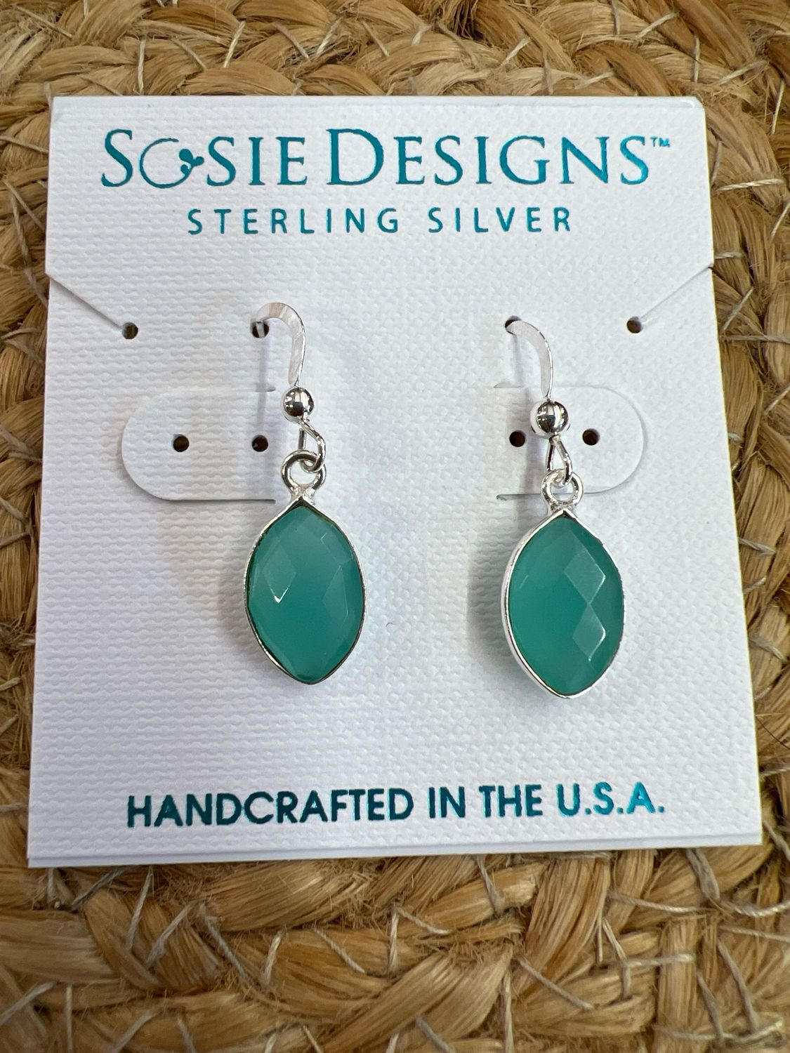 Sterling Silver Aqua Chalcedony Earrings Sterling Silver Aqua Chalcedony Earrings