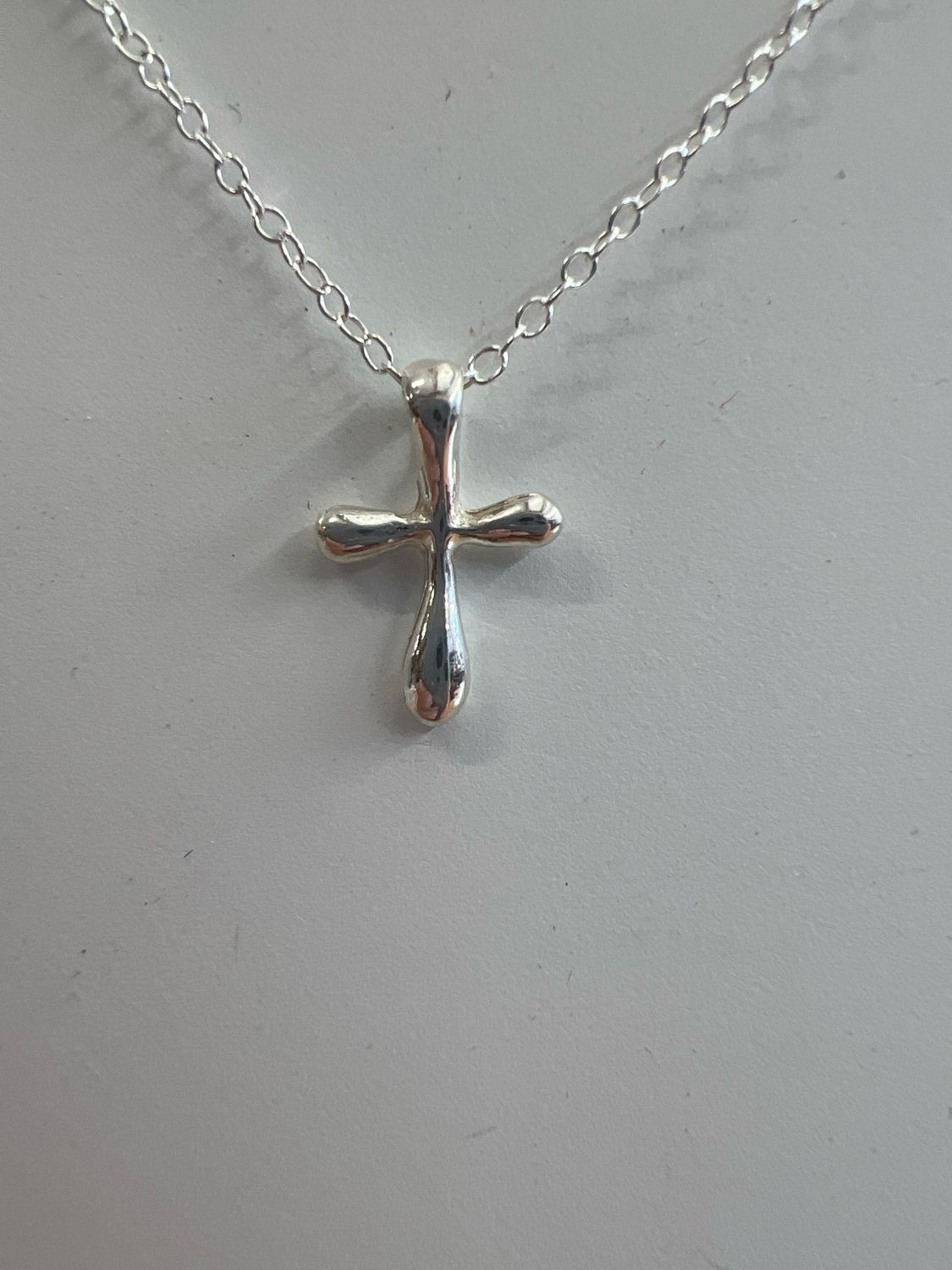 Puffy Sterling Silver Cross Necklace Puffy Sterling Silver Cross Necklace