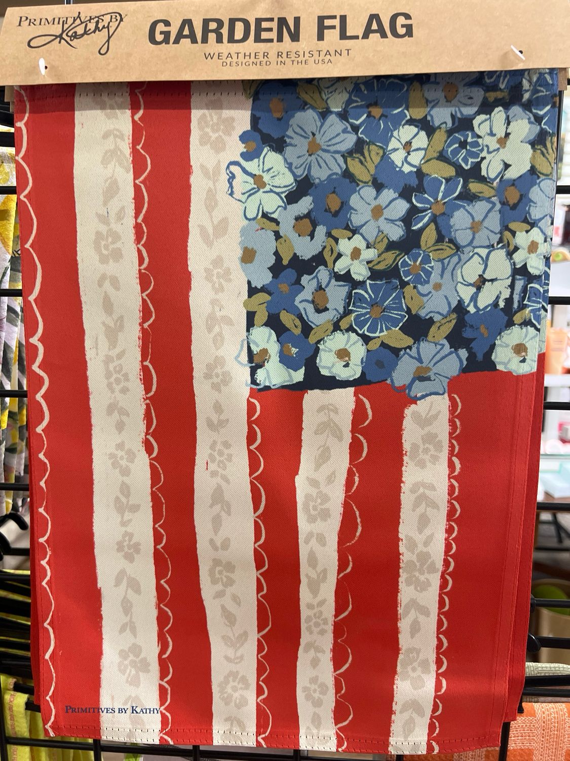 Floral USA Garden Flag Floral USA Garden Flag