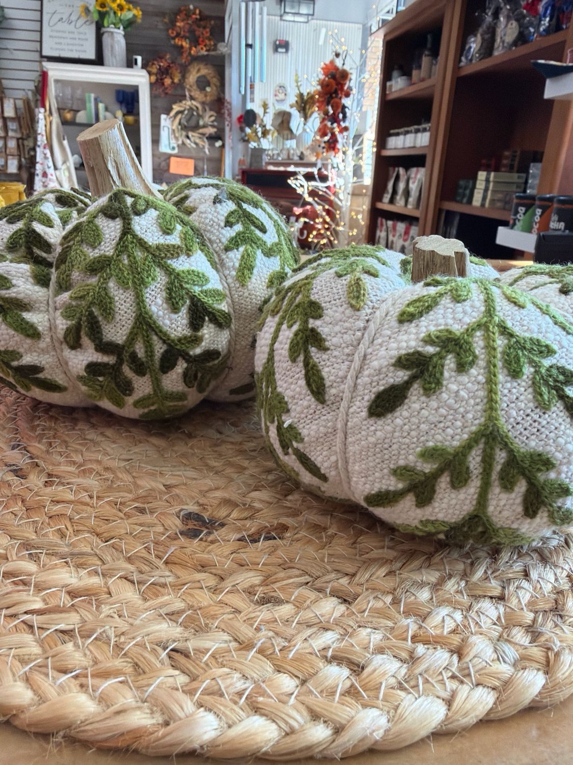 Embroidered Vine Pumpkin