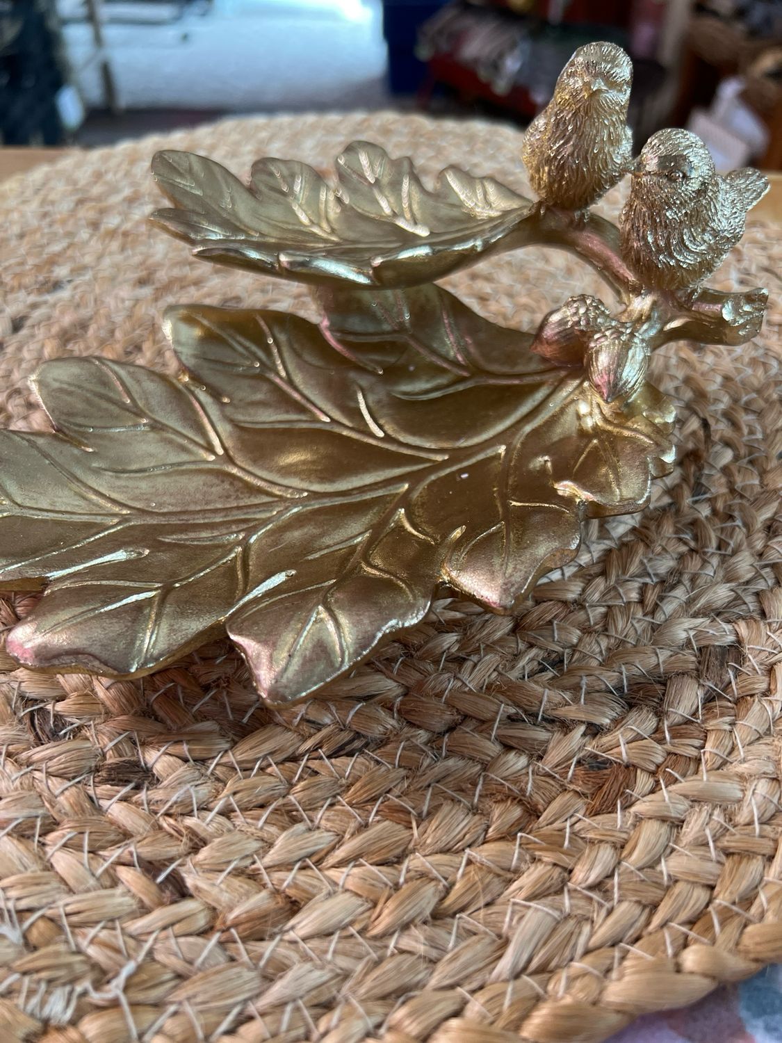 Gold Bird Leaf Tray