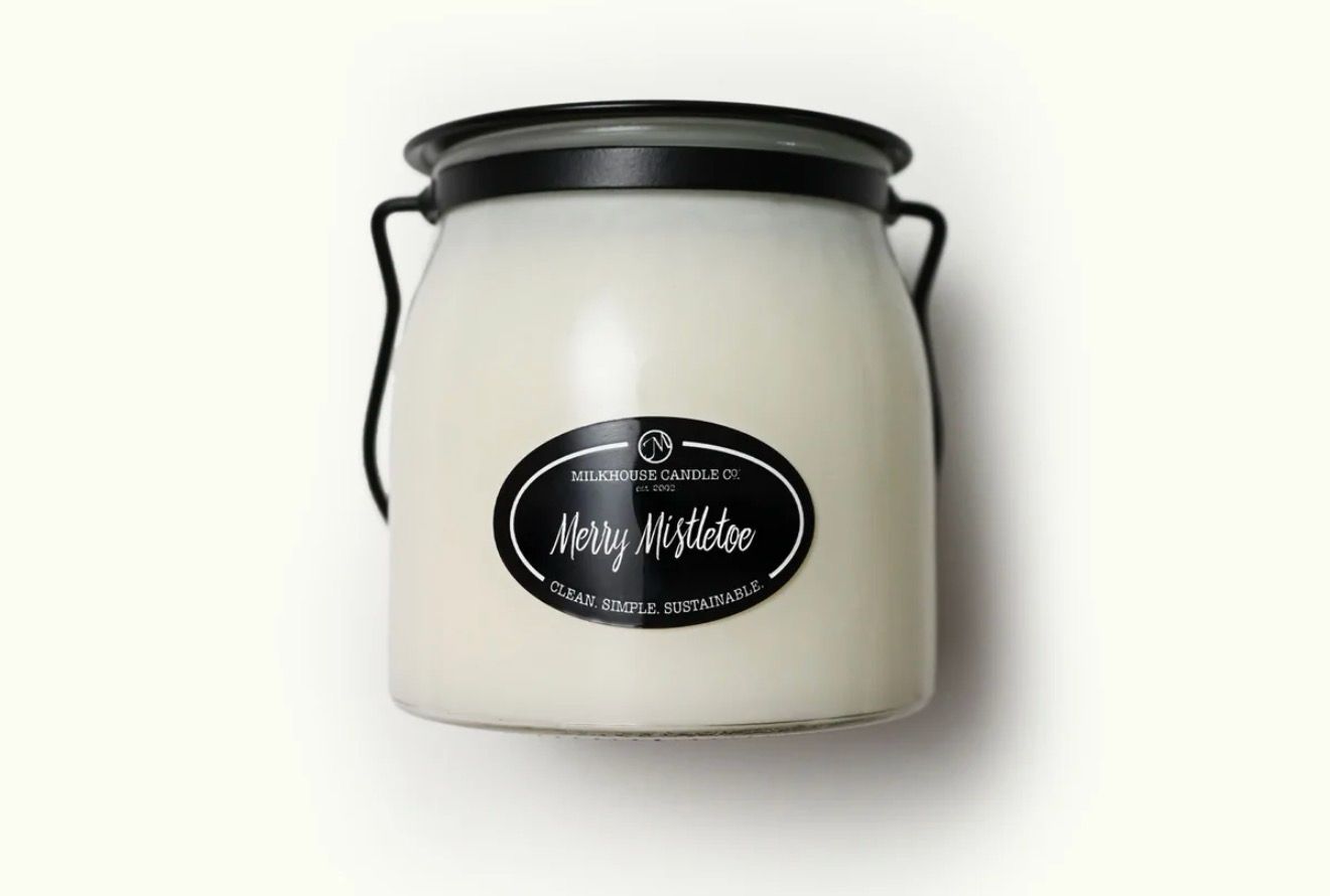 Milkhouse Merry Mistletoe 16oz Butter Jar Milkhouse Merry Mistletoe 16oz Butter Jar