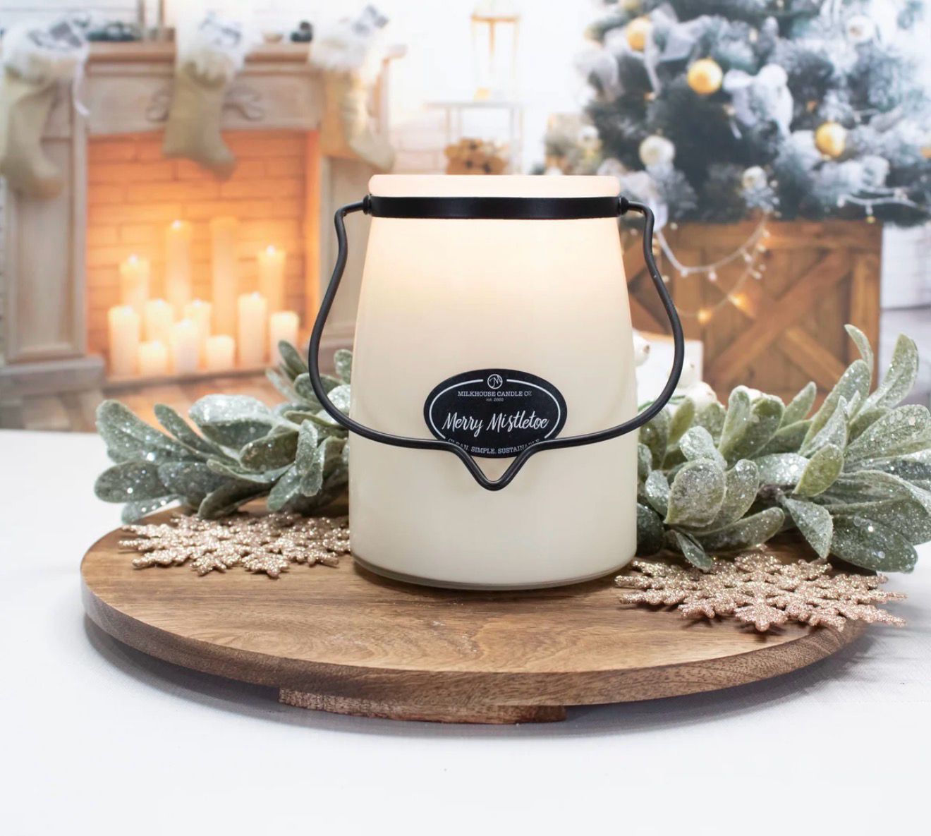 Milkhouse Merry Mistletoe 22oz Butter Jar Milkhouse Merry Mistletoe 22oz Butter Jar