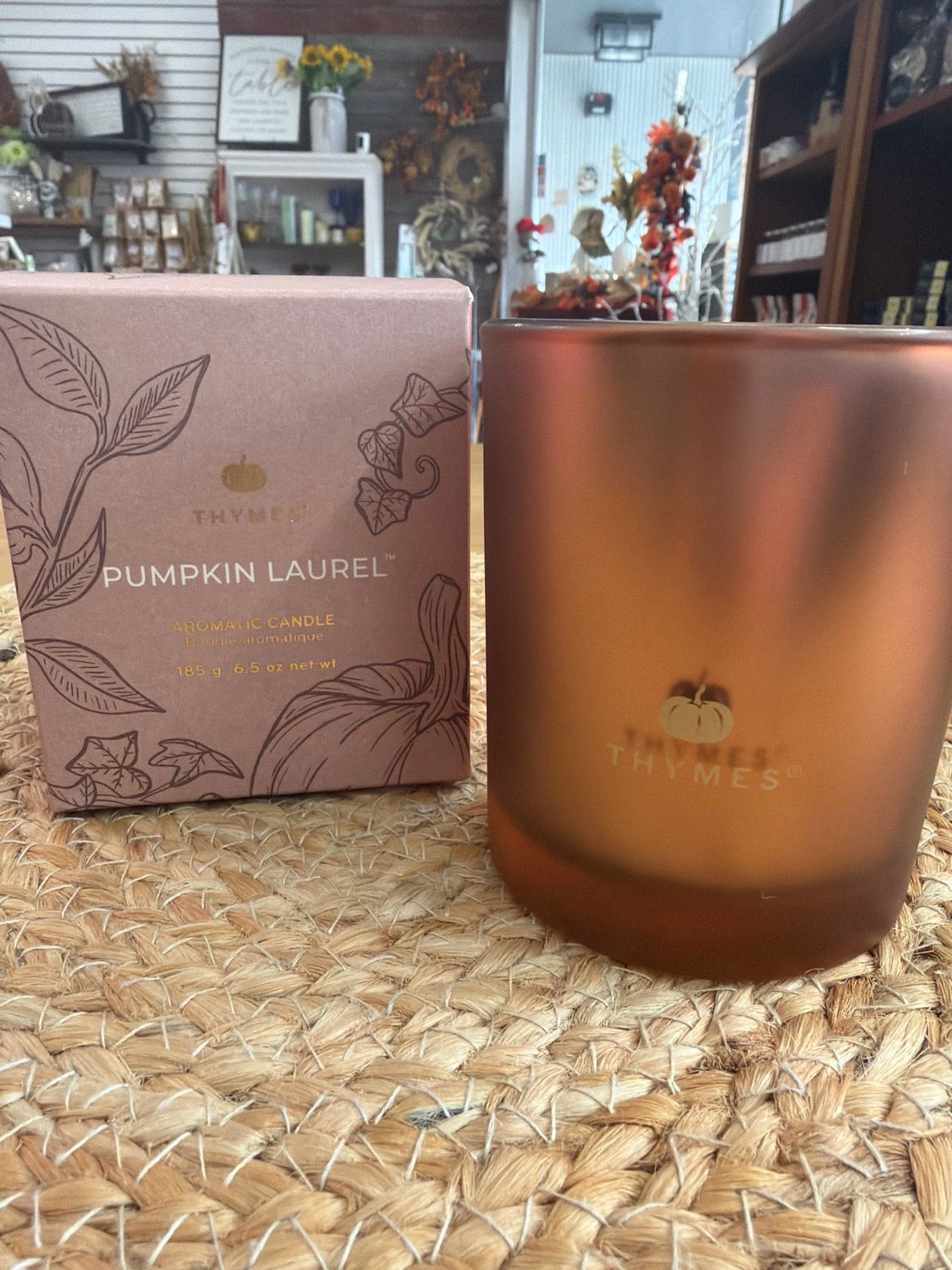 THYMES Pumpkin Laurel 6.5oz Boxed Candle