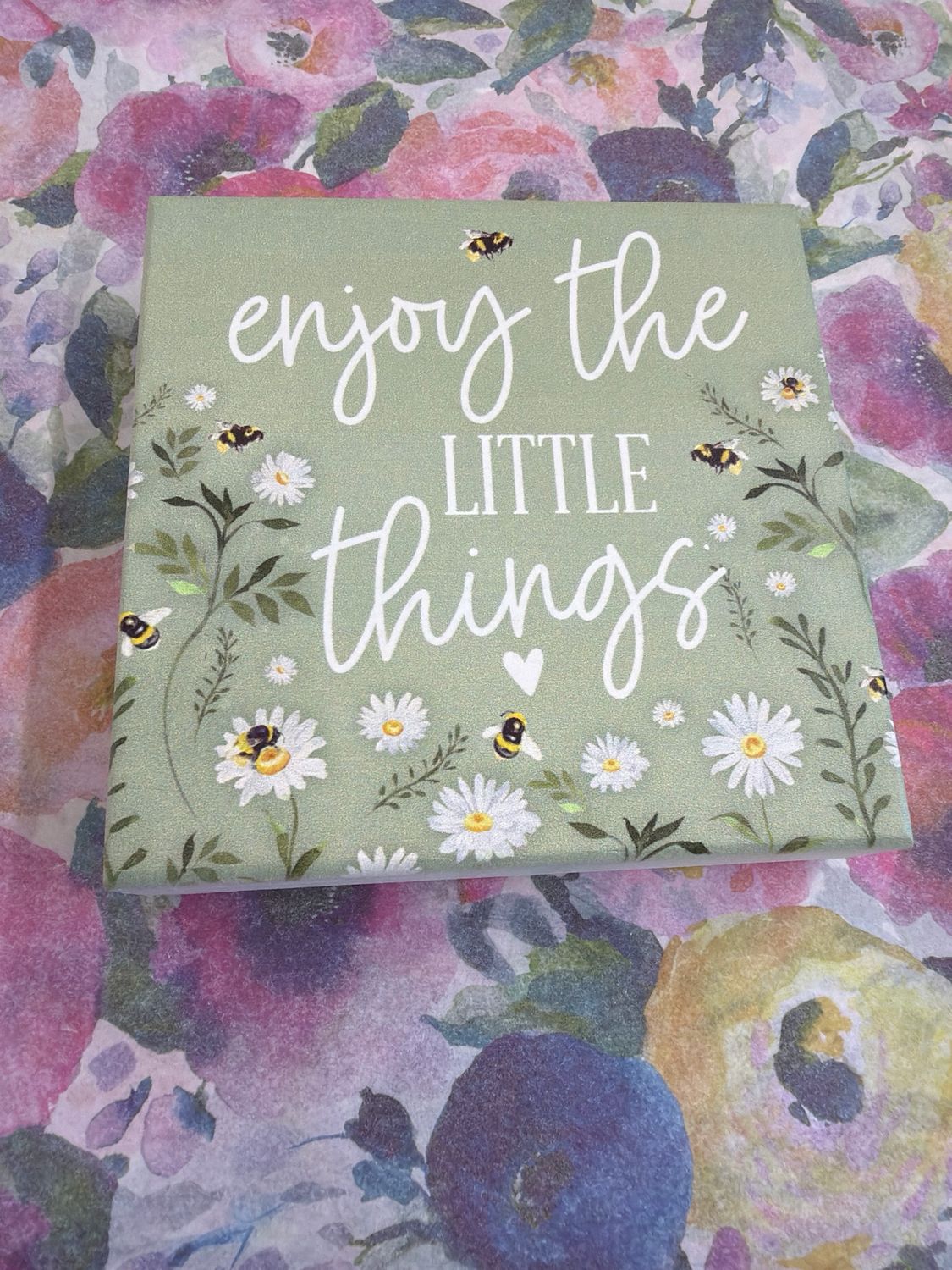 Enjoy Little Bees Block Sign