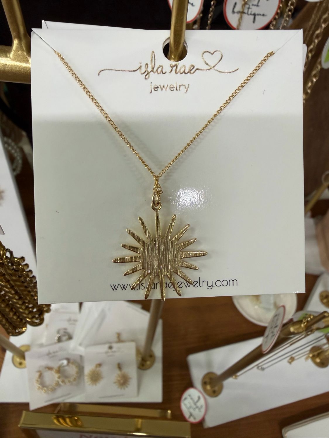 Isla Rae Sunburst Necklace With Charm Isla Rae Sunburst Necklace With Charm