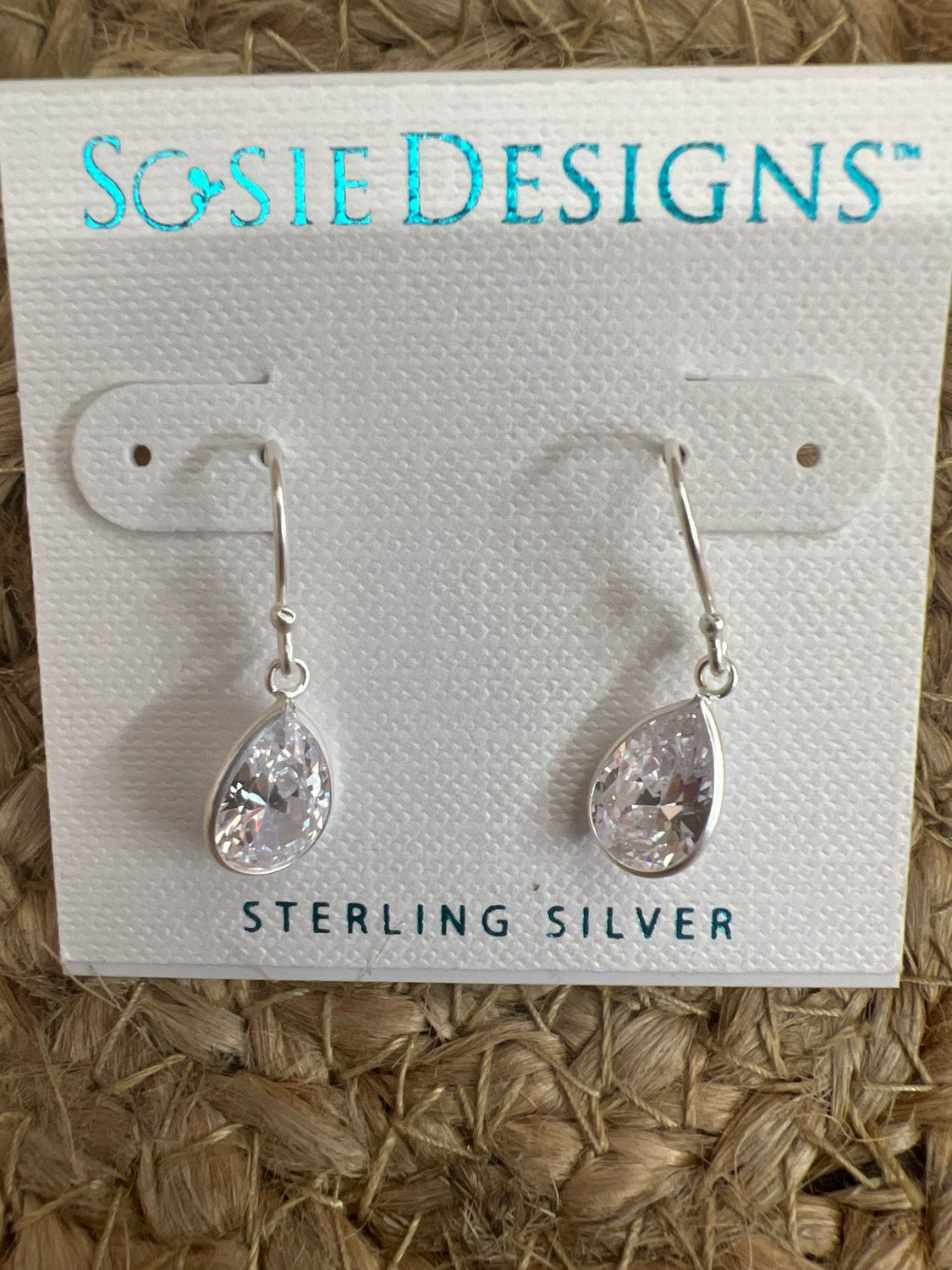 Sterling Silver CZ Teardrop